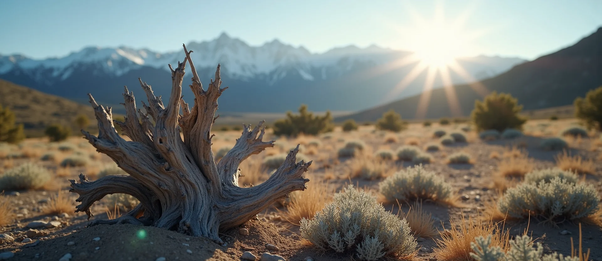 Symbolizing Growth/Resilience: A local Desert Peach gnarled juniper roots. - AI Generated