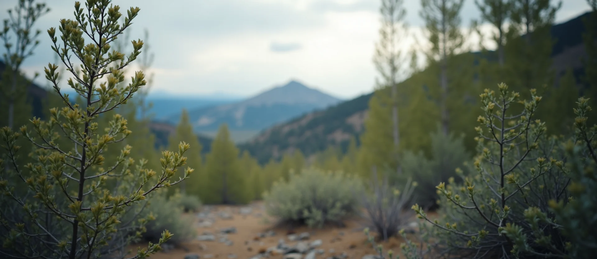 Symbolizing Stability/Peak: A local Manzanita distant Sierra horizon. - AI Generated