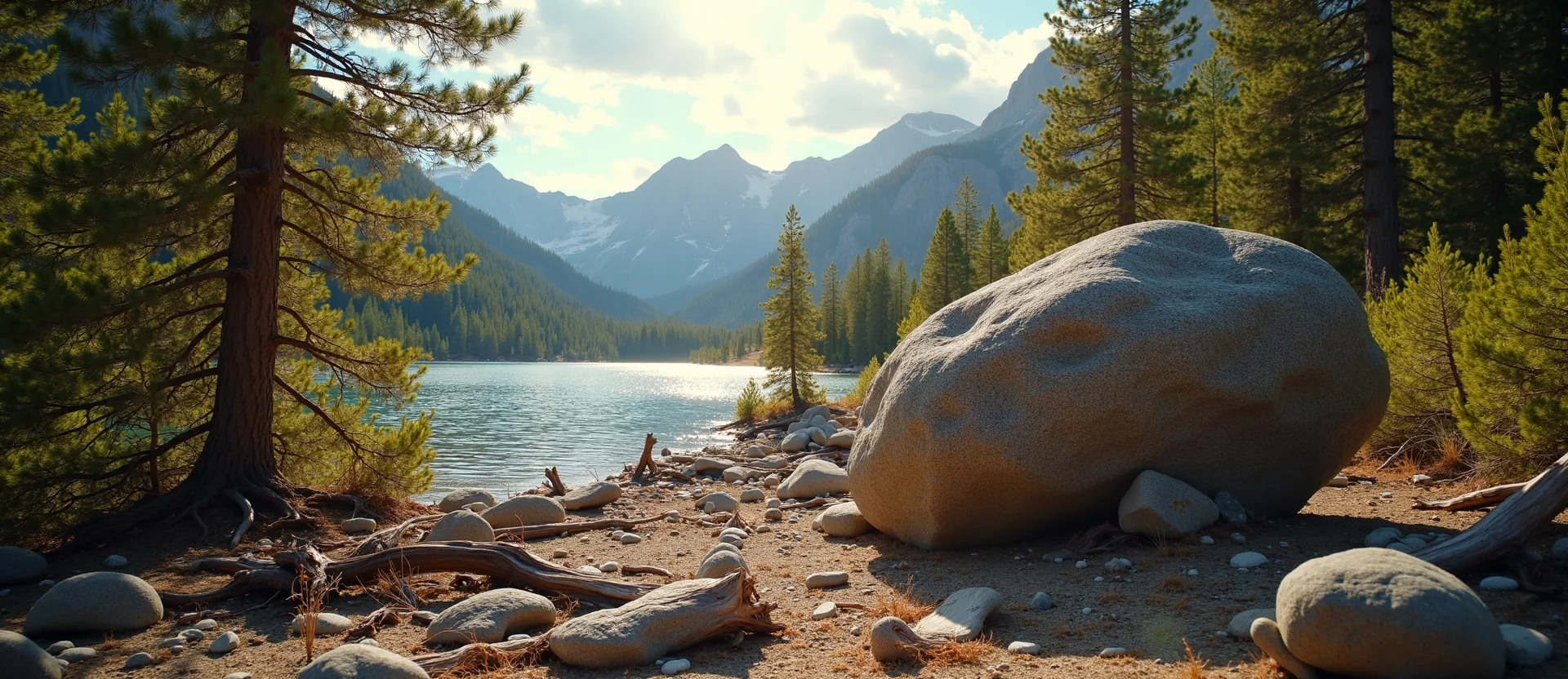 Symbolizing Stability/Peak: A local Ponderosa Pine unshakable boulder. - AI Generated