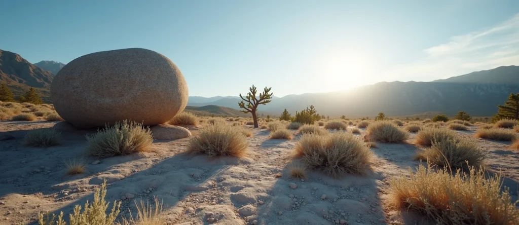 Symbolizing Stability/Peak: A local Sierra Juniper unshakable boulder. - AI Generated