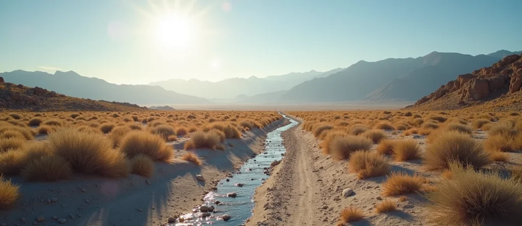 Symbolizing Identity/Local: A local Desert Peach High Desert vista. - AI Generated