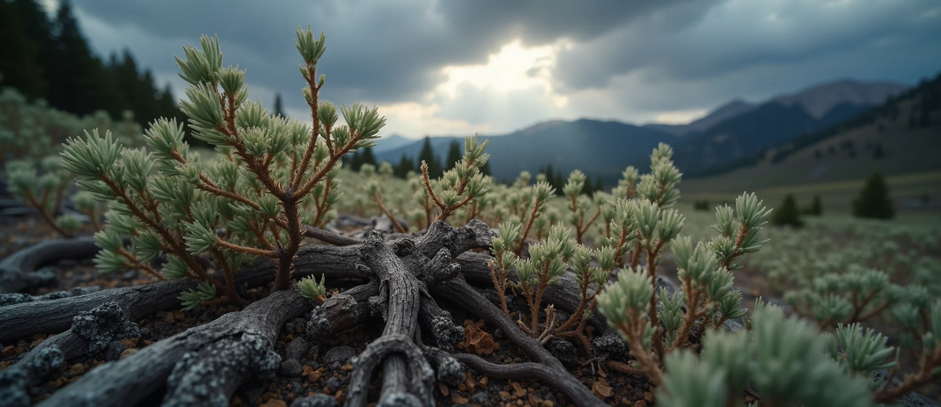 Symbolizing Growth/Resilience: A local Bitterbrush gnarled juniper roots. - AI Generated