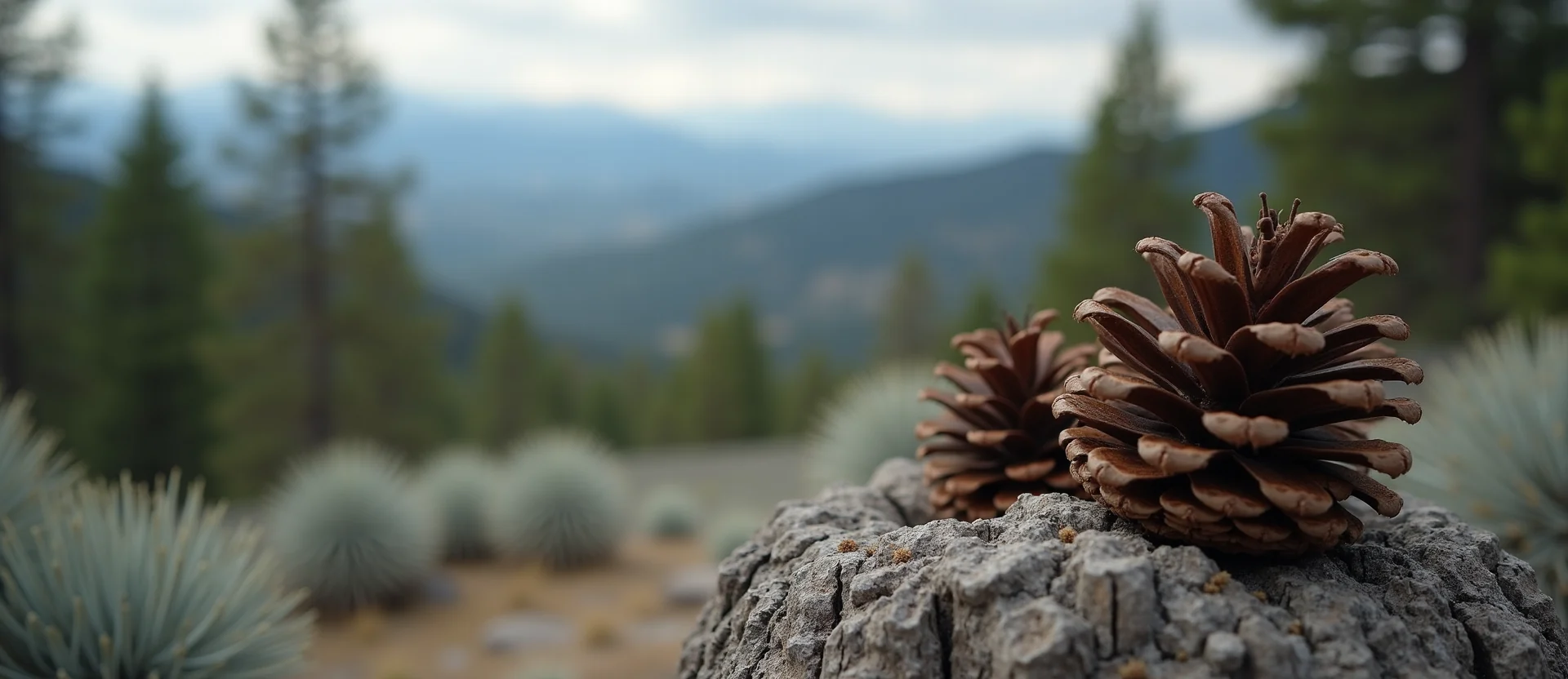 Symbolizing Seed/New Beginning: A local Ponderosa Pine opening pine cone. - AI Generated