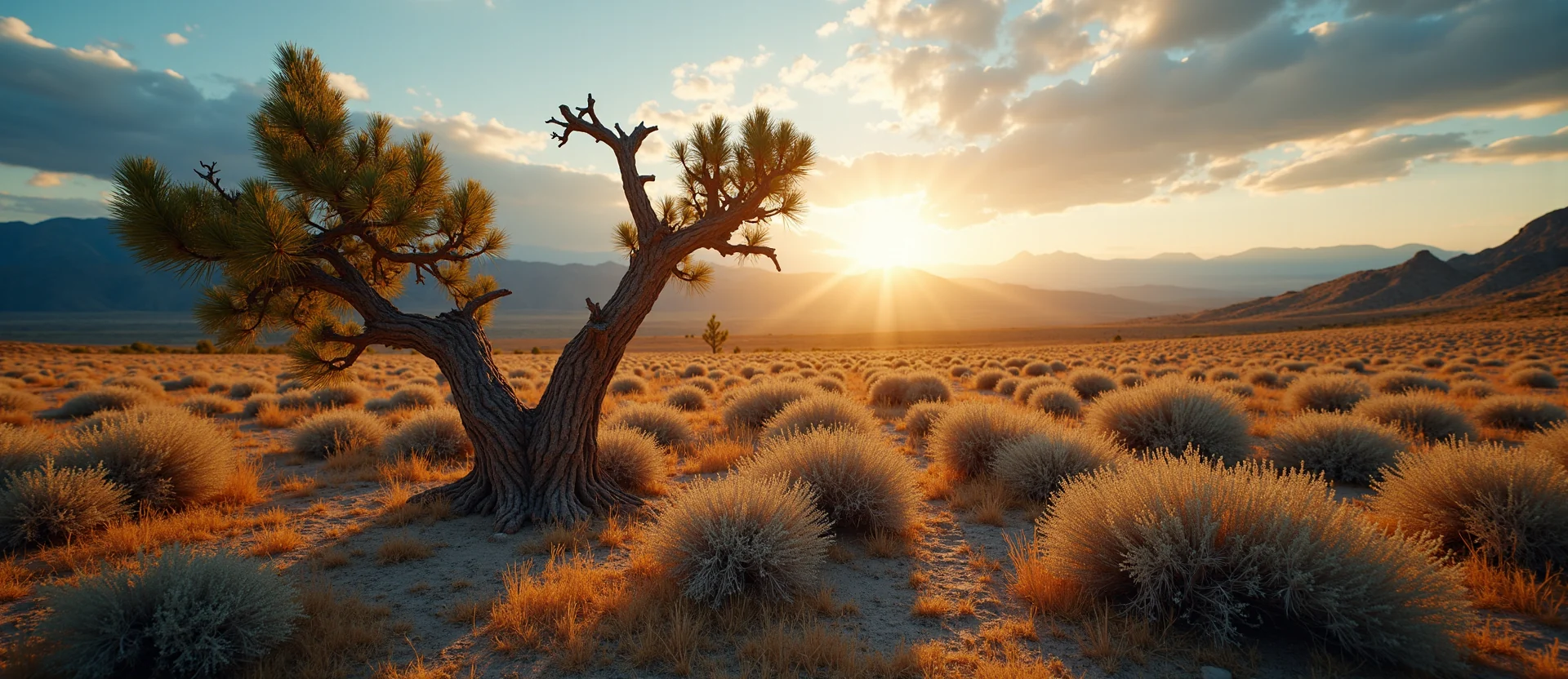 Symbolizing Growth/Resilience: A local Rabbitbrush new branch reaching for the sky. - AI Generated