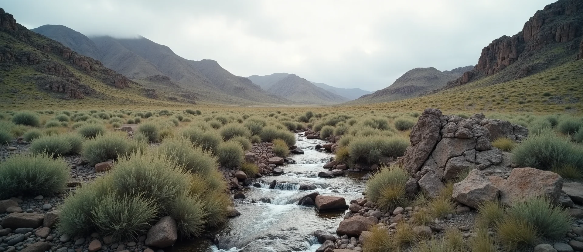 Symbolizing Flow/Cleansing: A local Sagebrush (Artemisia tridentata) hidden small waterfall. - AI Generated