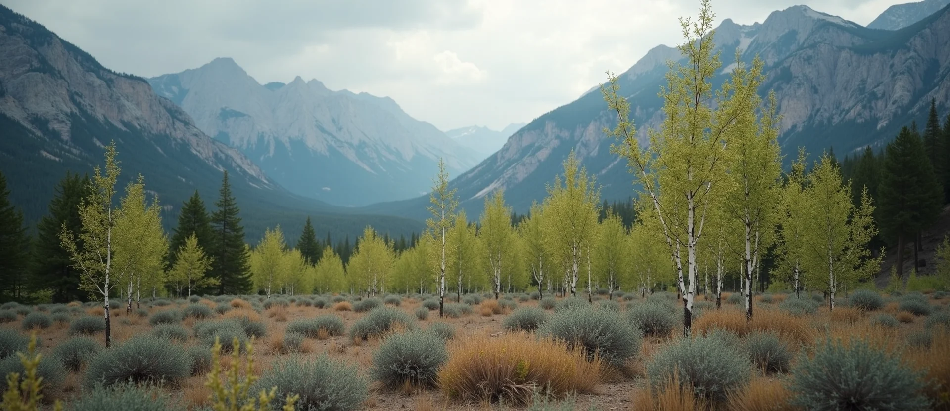 Symbolizing Growth/Resilience: A local Indian Paintbrush thriving aspen grove. - AI Generated