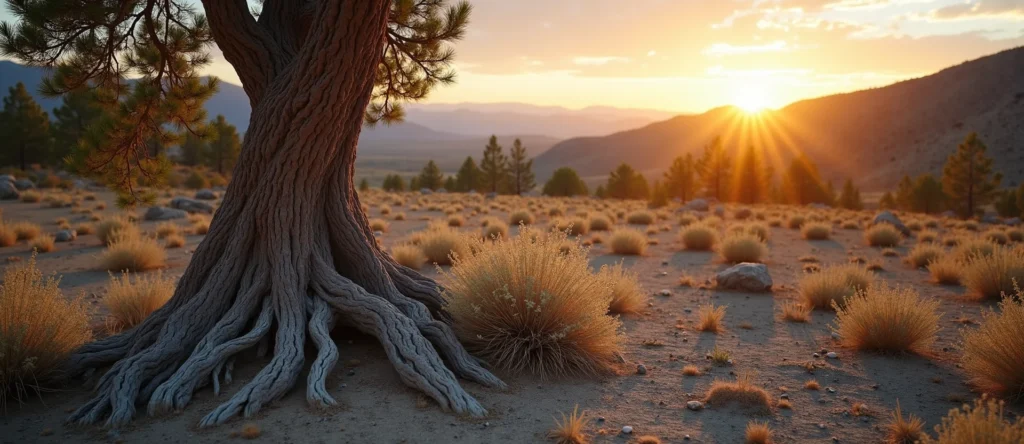 Symbolizing Growth/Resilience: A local Sagebrush (Artemisia tridentata) gnarled juniper roots. - AI Generated