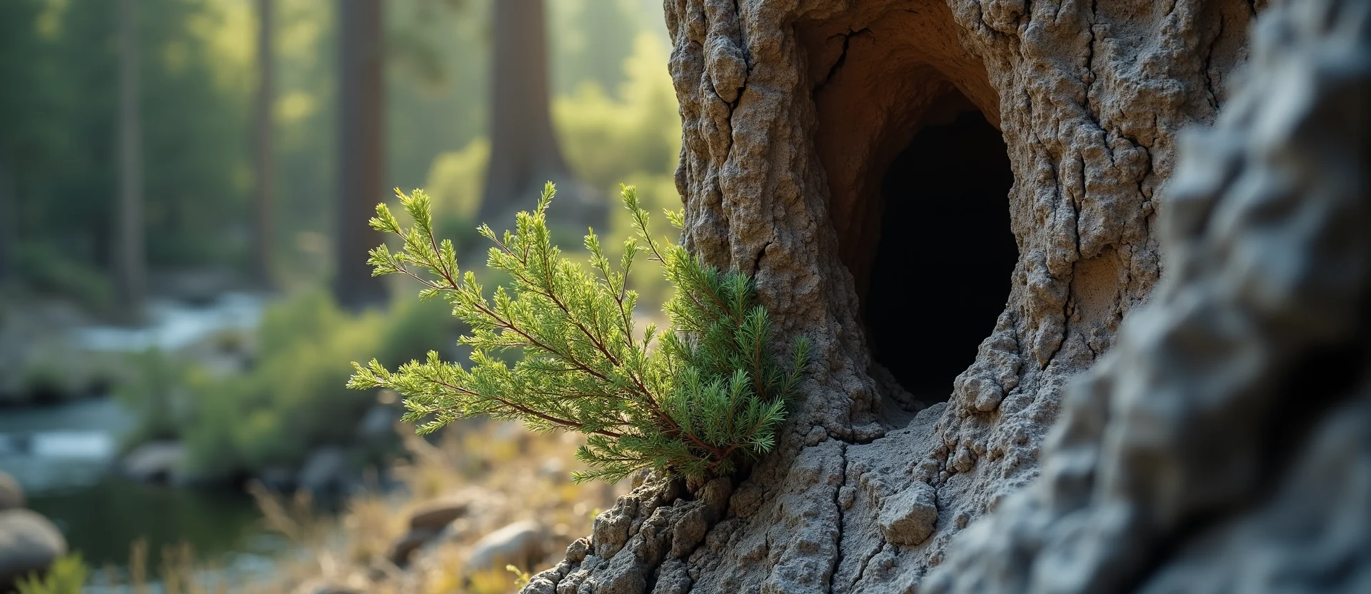 Symbolizing Growth/Resilience: A local Quaking Aspen tree growing out of a rock cleft. - AI Generated