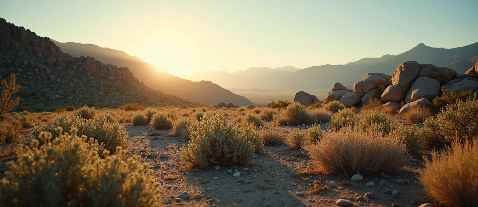 Symbolizing Identity/Local: A local Sagebrush (Artemisia tridentata) Sierra Nevada skyline. - AI Generated