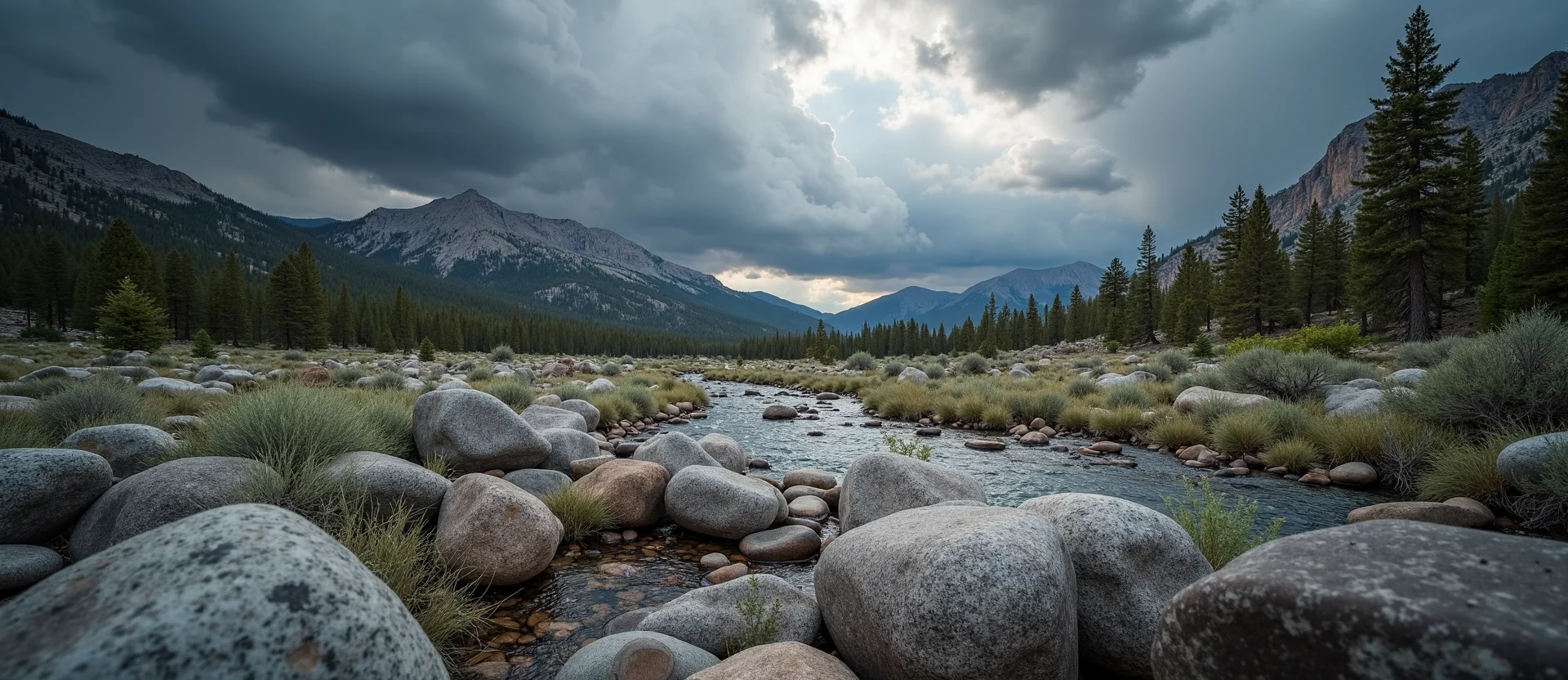 Symbolizing Flow/Cleansing: A local Ponderosa Pine smooth Truckee river stones. - AI Generated