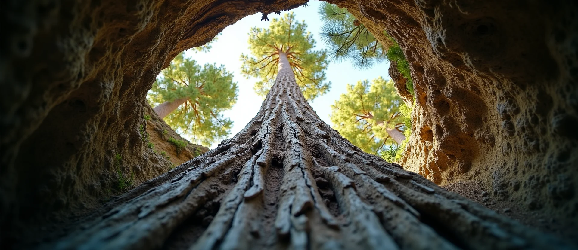 Symbolizing Growth/Resilience: A local Quaking Aspen tree growing out of a rock cleft. - AI Generated
