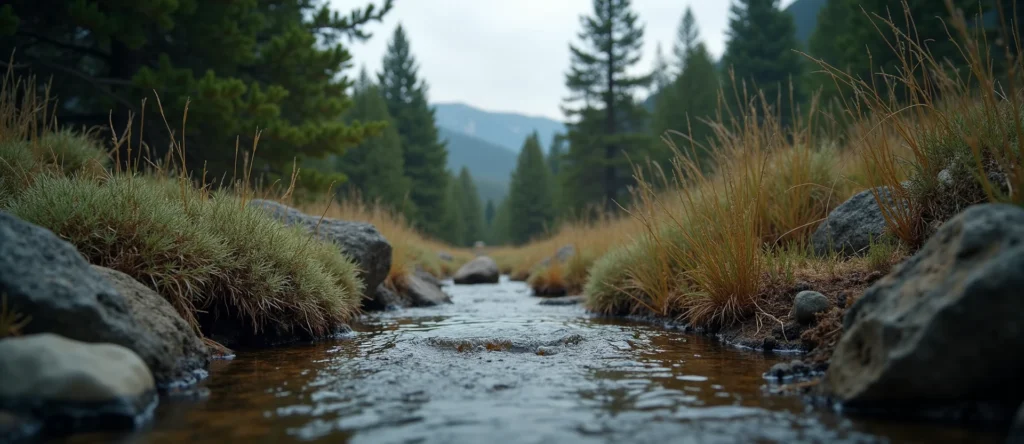 Symbolizing Flow/Cleansing: A local Sierra Juniper babbling mountain creek. - AI Generated