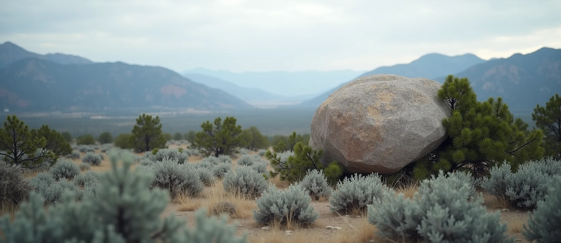 Symbolizing Stability/Peak: A local Sierra Juniper unshakable boulder. - AI Generated