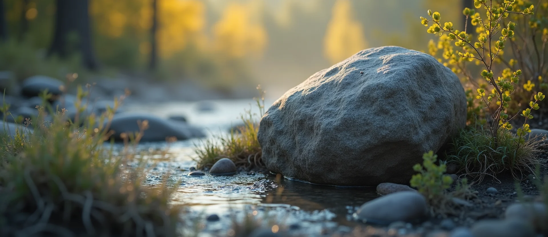 Symbolizing Stability/Peak: A local Bitterbrush unshakable boulder. - AI Generated