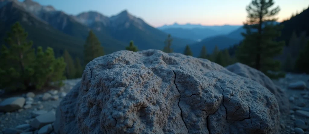 Symbolizing Stability/Peak: A local Mountain Mahogany unshakable boulder. - AI Generated