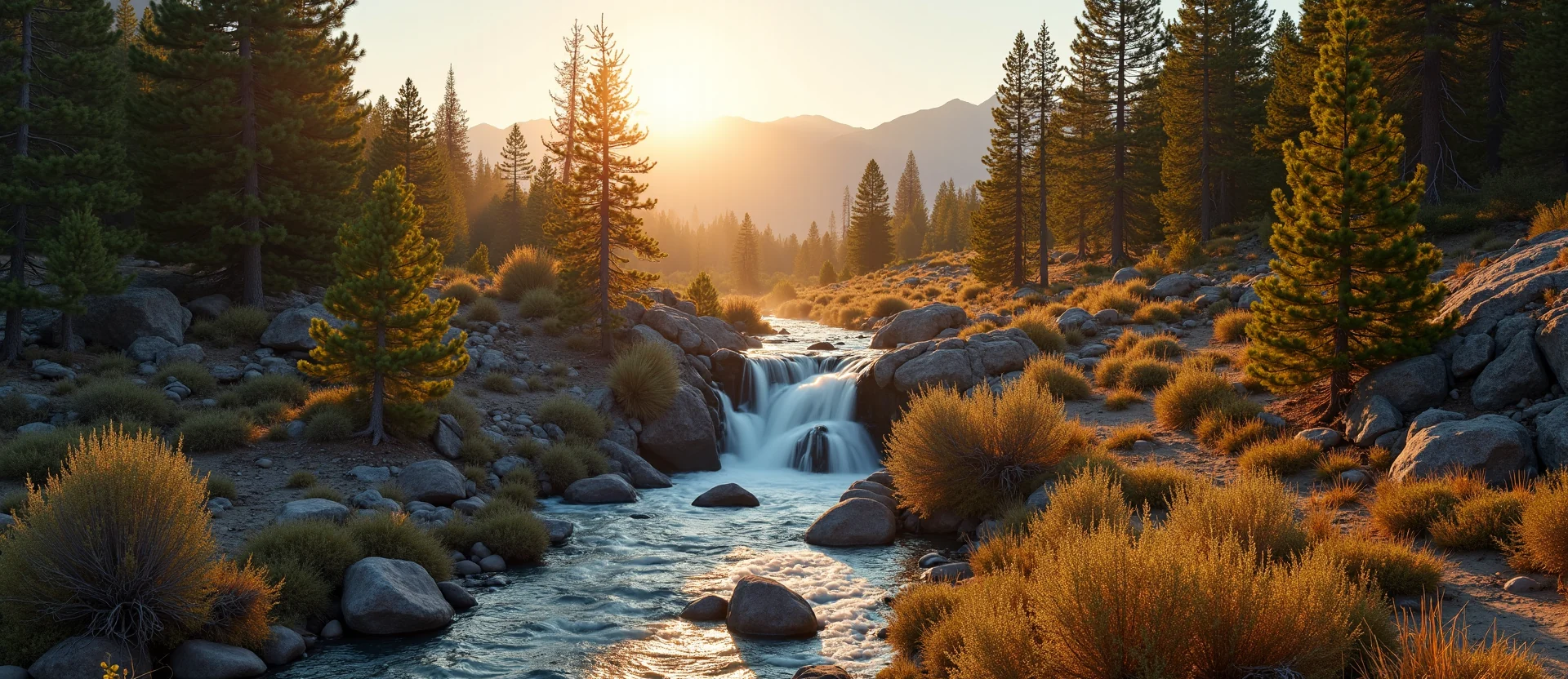 Symbolizing Flow/Cleansing: A local Desert Peach hidden small waterfall. - AI Generated
