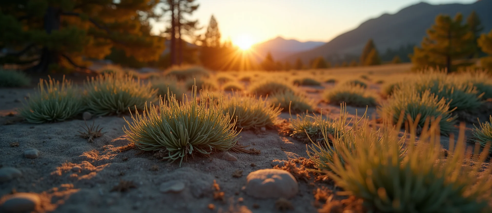 Symbolizing Stability/Peak: A local Mountain Mahogany distant Sierra horizon. - AI Generated