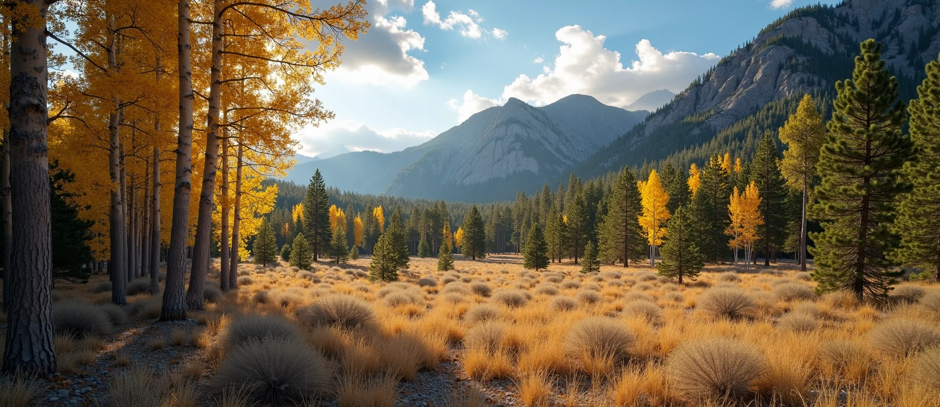 Symbolizing Growth/Resilience: A local Ponderosa Pine thriving aspen grove. - AI Generated