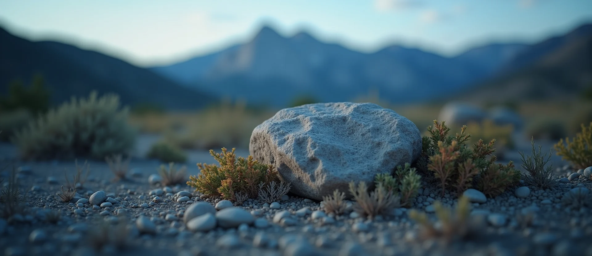 Symbolizing Stability/Peak: A local Indian Paintbrush unshakable boulder. - AI Generated