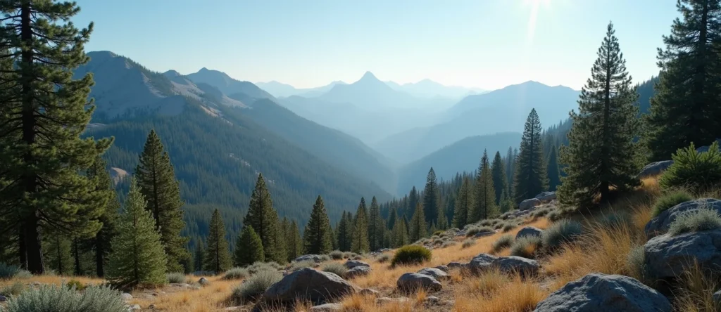 Symbolizing Stability/Peak: A local Ponderosa Pine solid mountain ridge. - AI Generated