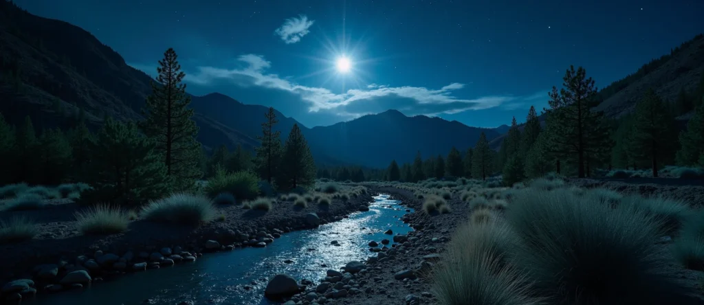 Symbolizing Flow/Cleansing: A local Sierra Juniper babbling mountain creek. - AI Generated