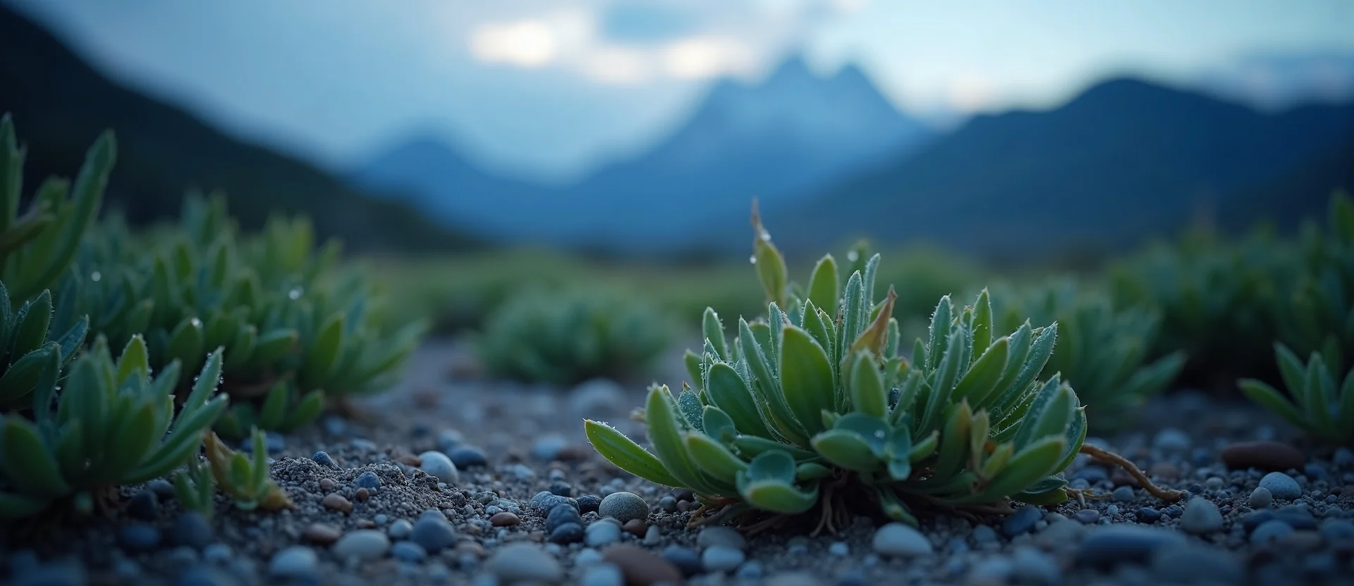Symbolizing Flow/Cleansing: A local Indian Paintbrush raindrops on desert leaves. - AI Generated