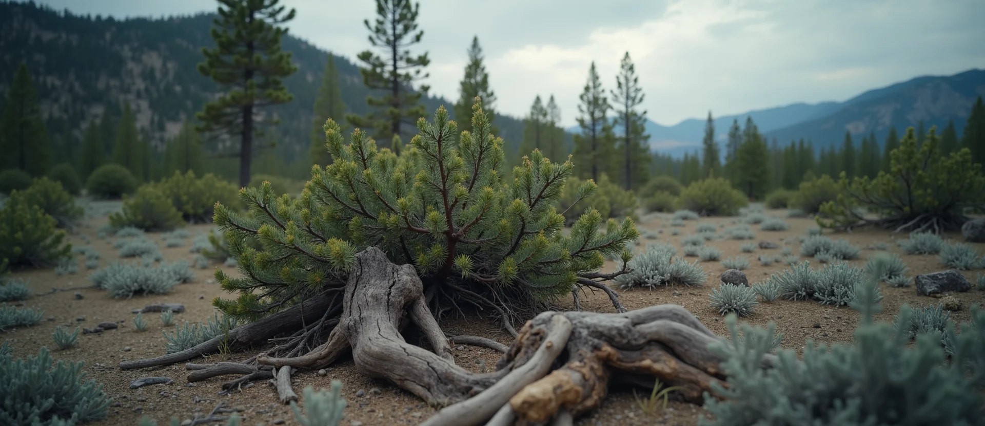 Symbolizing Growth/Resilience: A local Mountain Mahogany gnarled juniper roots. - AI Generated
