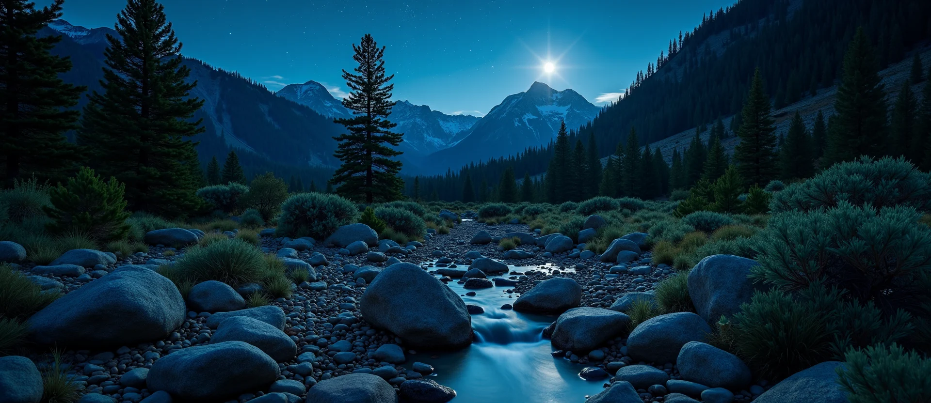 Symbolizing Flow/Cleansing: A local Ponderosa Pine hidden small waterfall. - AI Generated