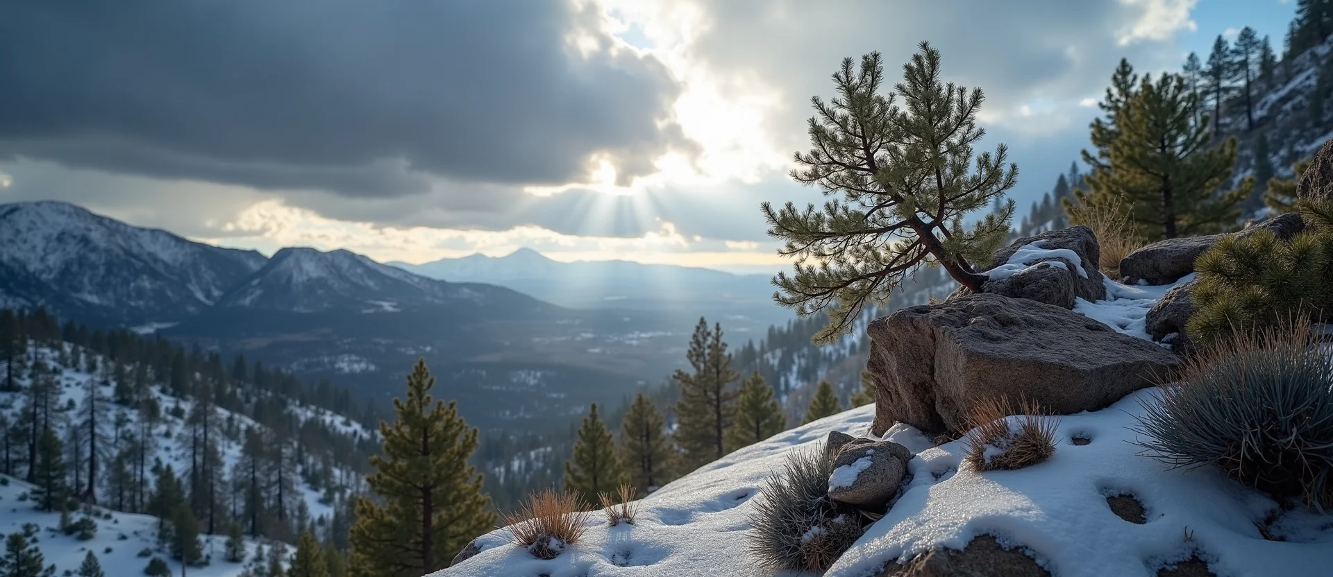 Symbolizing Growth/Resilience: A local Sierra Juniper new branch reaching for the sky. - AI Generated