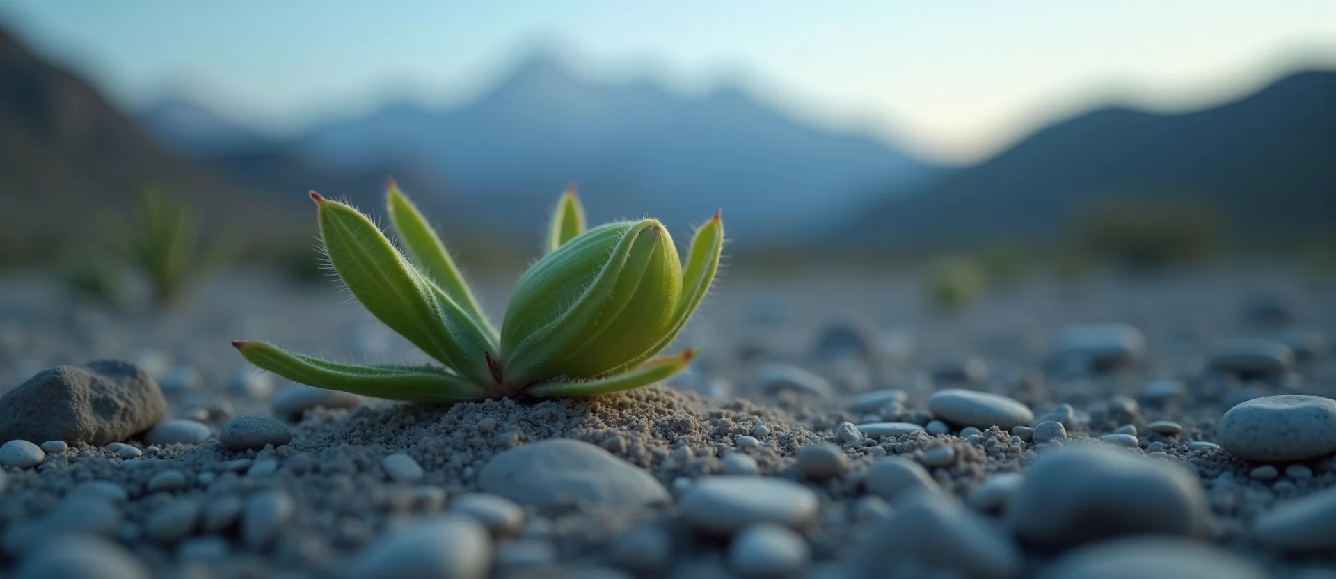 Symbolizing Seed/New Beginning: A local Desert Peach new green bud on a branch. - AI Generated