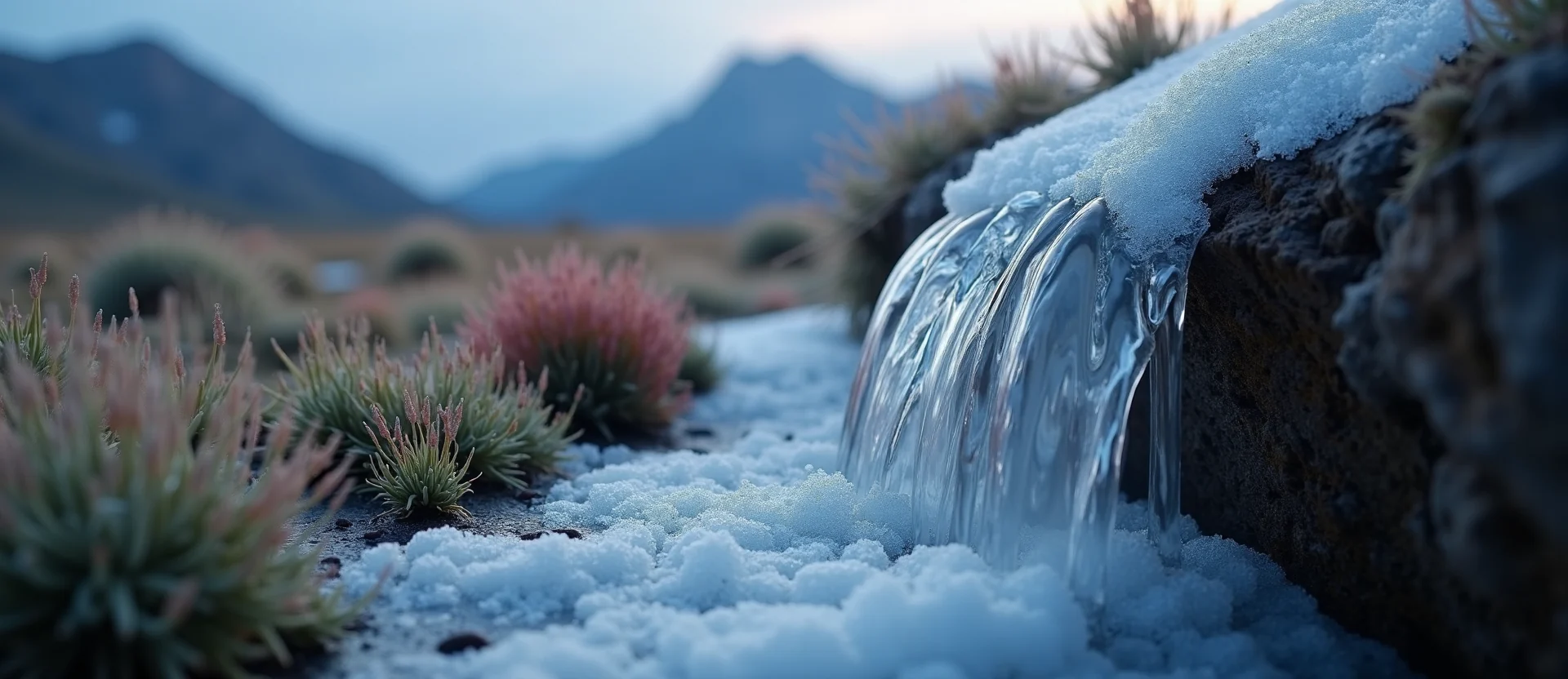 Symbolizing Flow/Cleansing: A local Indian Paintbrush hidden small waterfall. - AI Generated