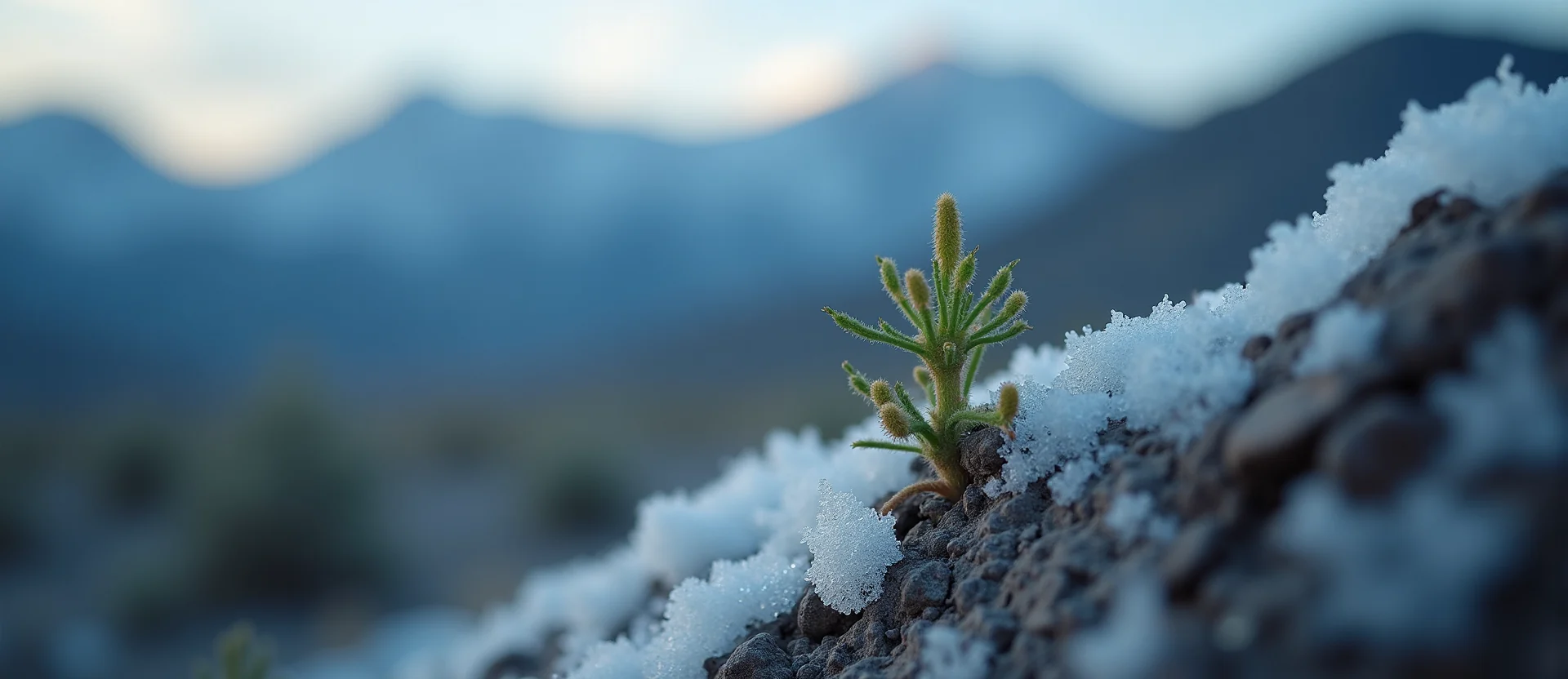 Symbolizing Seed/New Beginning: A local Desert Peach sprouting sagebrush seedling. - AI Generated