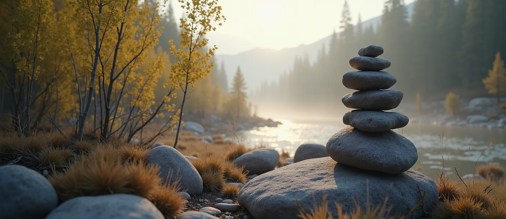 Symbolizing Stability/Peak: A local Desert Peach ancient rock cairn. - AI Generated