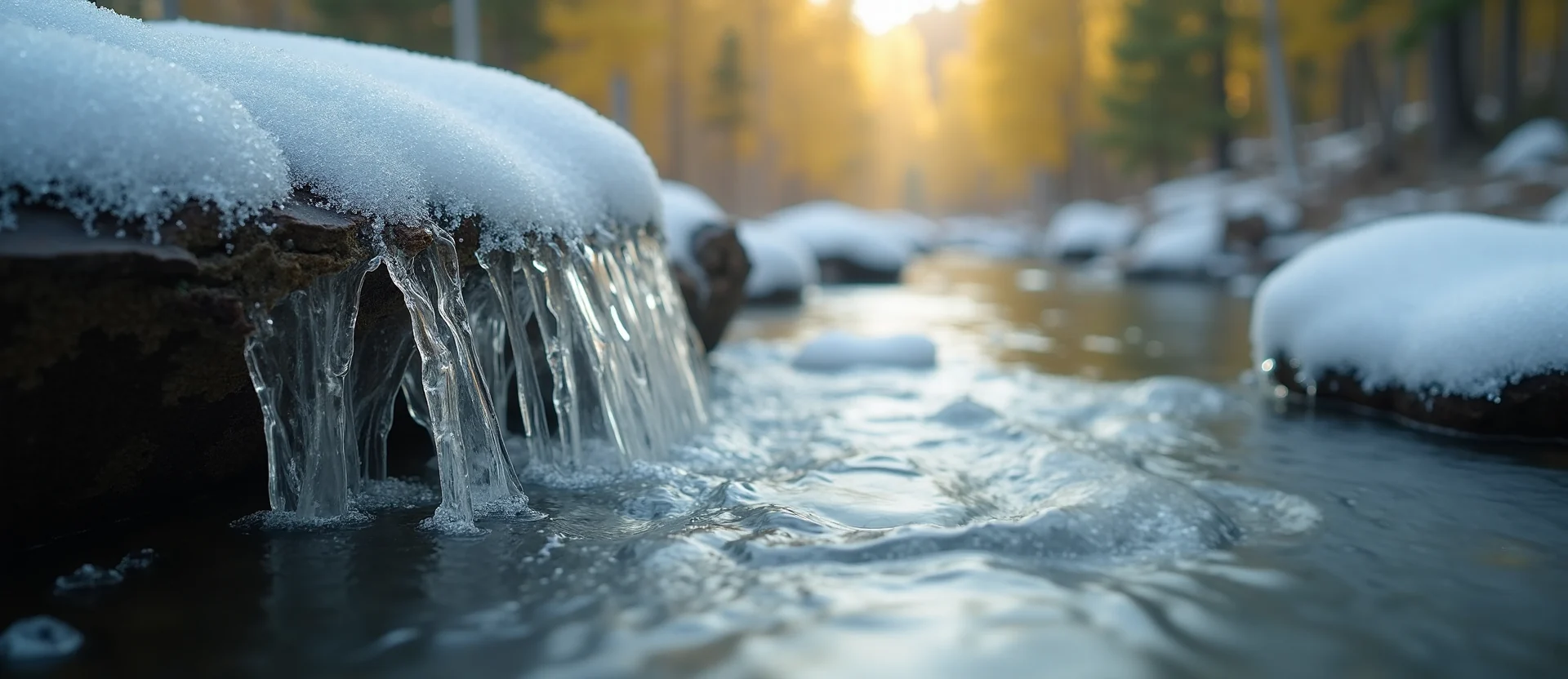 Symbolizing Flow/Cleansing: A local Quaking Aspen babbling mountain creek. - AI Generated
