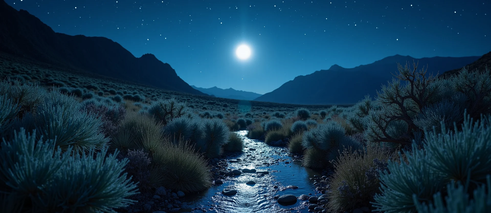 Symbolizing Flow/Cleansing: A local Sagebrush (Artemisia tridentata) babbling mountain creek. - AI Generated