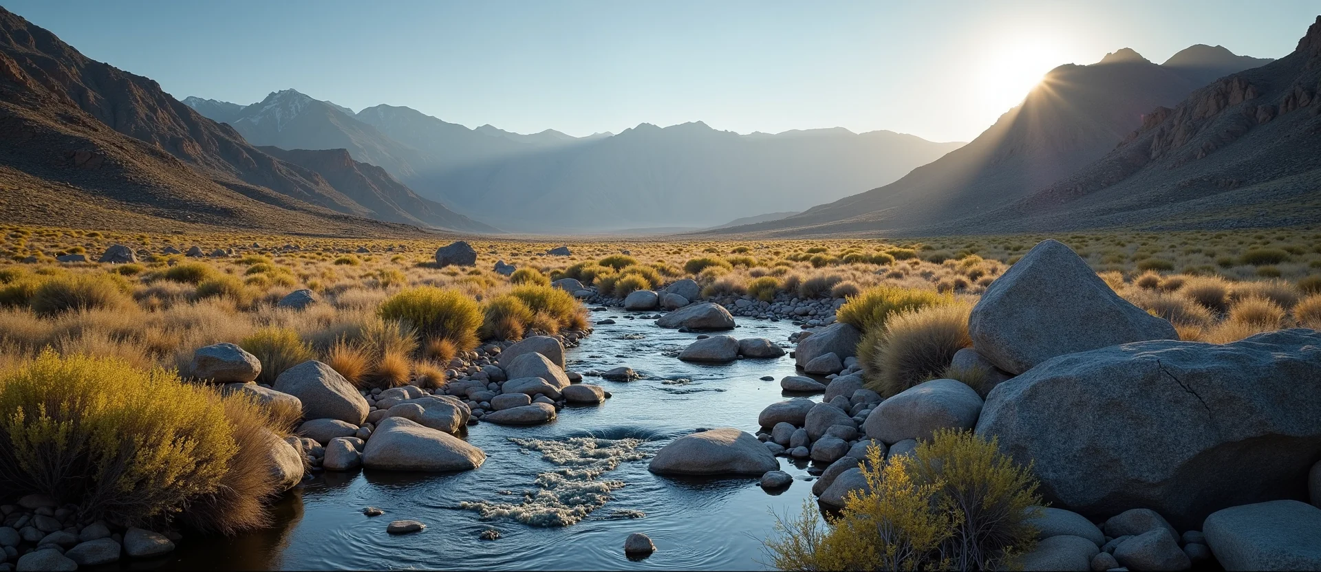 Symbolizing Flow/Cleansing: A local Bitterbrush smooth Truckee river stones. - AI Generated