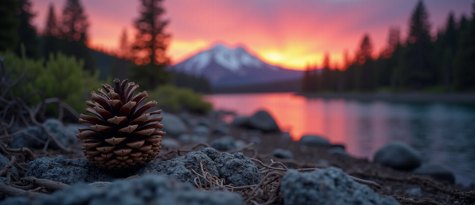 Symbolizing Seed/New Beginning: A local Sierra Juniper opening pine cone. - AI Generated