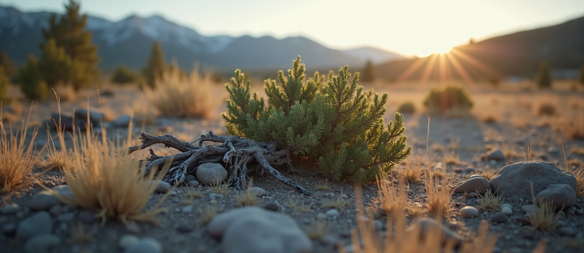 Symbolizing Growth/Resilience: A local Sagebrush (Artemisia tridentata) gnarled juniper roots. - AI Generated