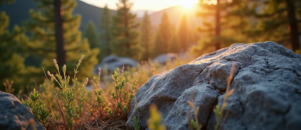 Symbolizing Stability/Peak: A local Bitterbrush unshakable boulder. - AI Generated