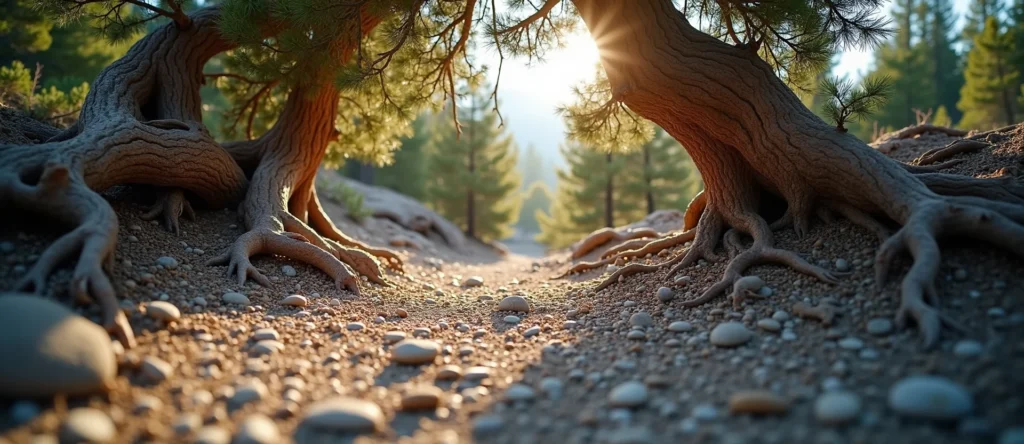 Symbolizing Growth/Resilience: A local Mountain Mahogany gnarled juniper roots. - AI Generated