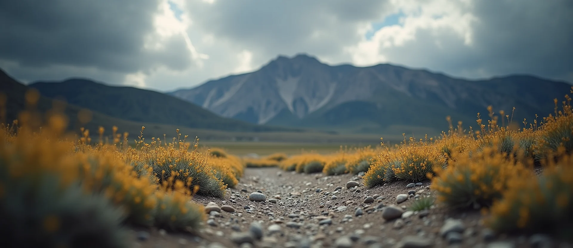 Symbolizing Stability/Peak: A local Indian Paintbrush solid mountain ridge. - AI Generated