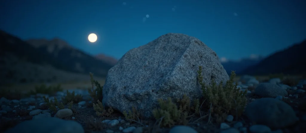 Symbolizing Stability/Peak: A local Desert Peach unshakable boulder. - AI Generated