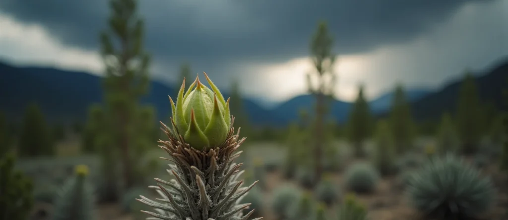 Symbolizing Seed/New Beginning: A local Quaking Aspen new green bud on a branch. - AI Generated