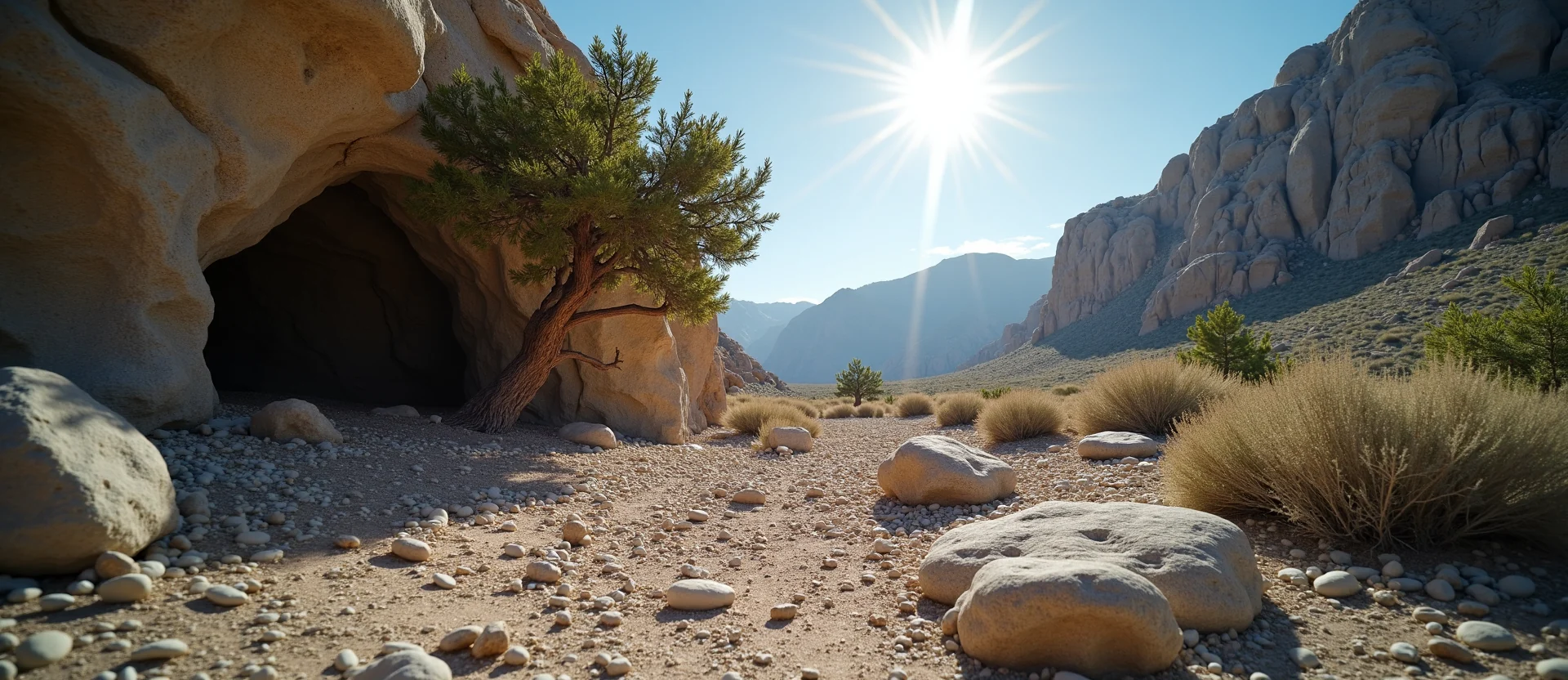 Symbolizing Growth/Resilience: A local Manzanita tree growing out of a rock cleft. - AI Generated