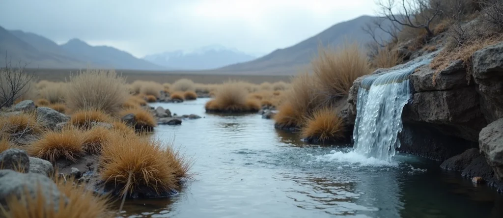 Symbolizing Flow/Cleansing: A local Bitterbrush clear cold snowmelt stream. - AI Generated