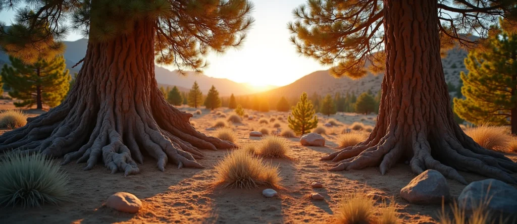 Symbolizing Growth/Resilience: A local Ponderosa Pine gnarled juniper roots. - AI Generated