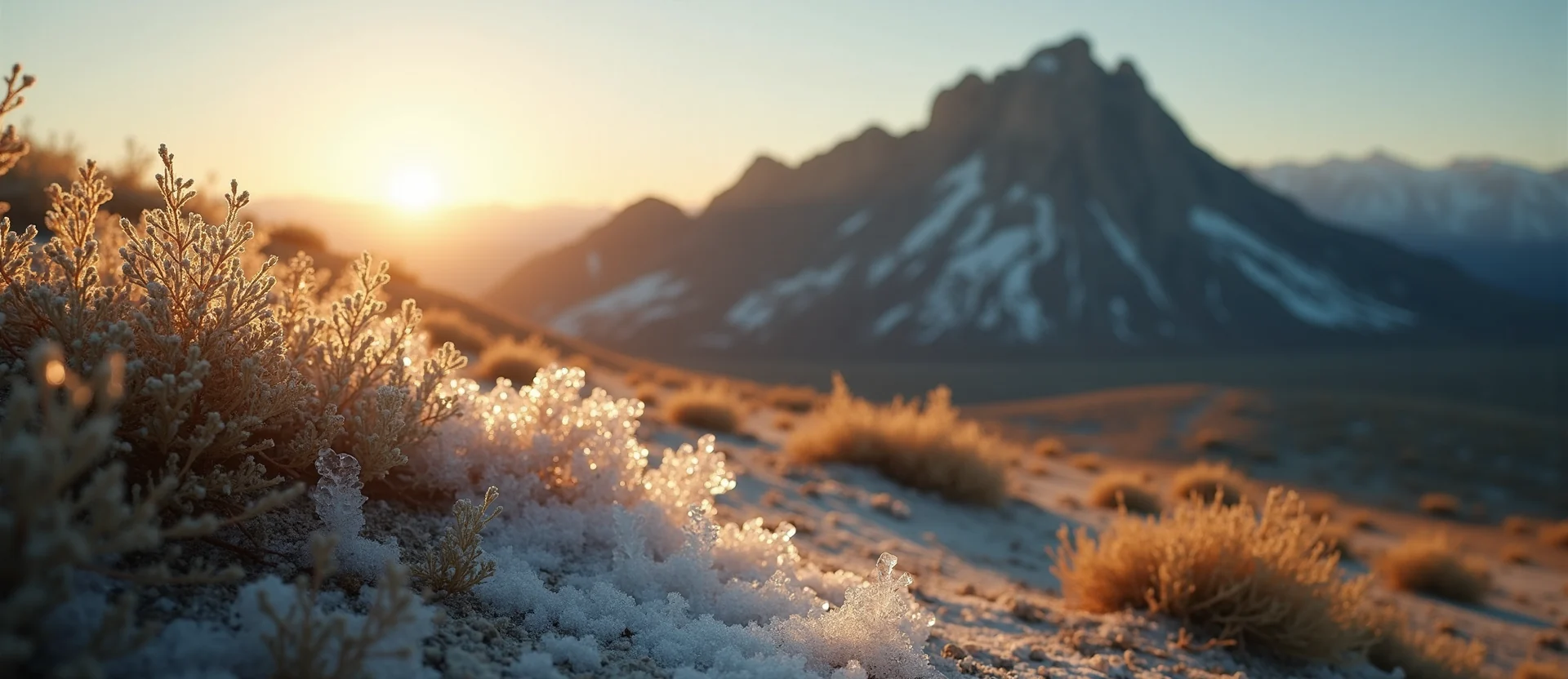 Symbolizing Stability/Peak: A local Sagebrush (Artemisia tridentata) jagged granite peak. - AI Generated