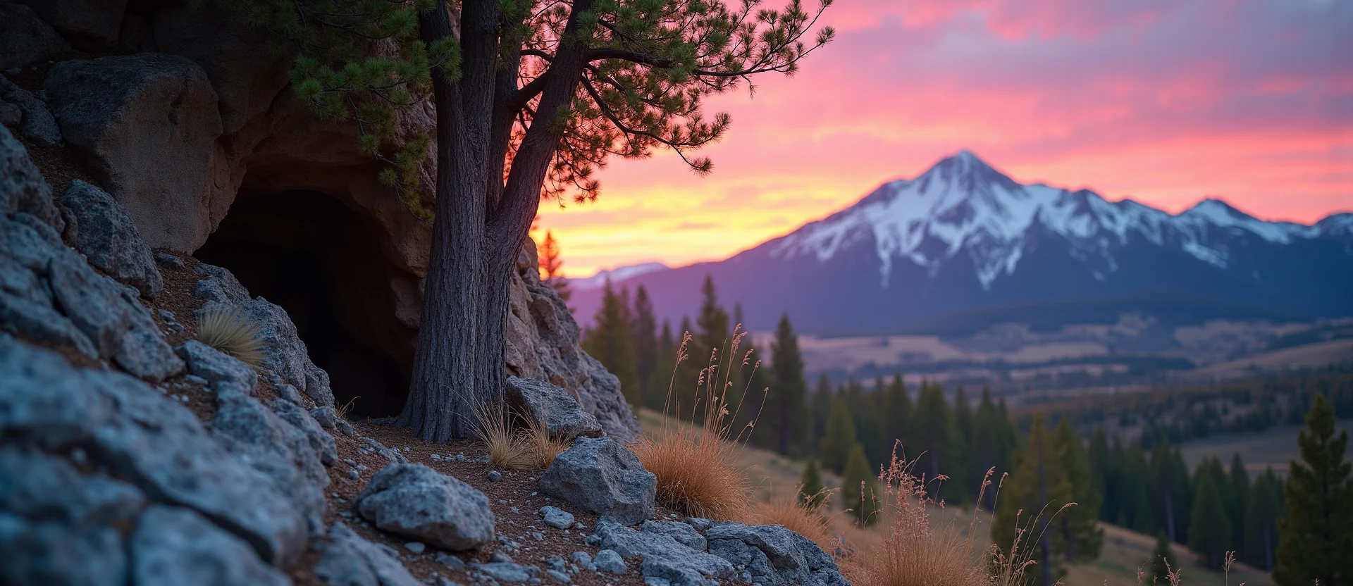 Symbolizing Growth/Resilience: A local Quaking Aspen tree growing out of a rock cleft. - AI Generated