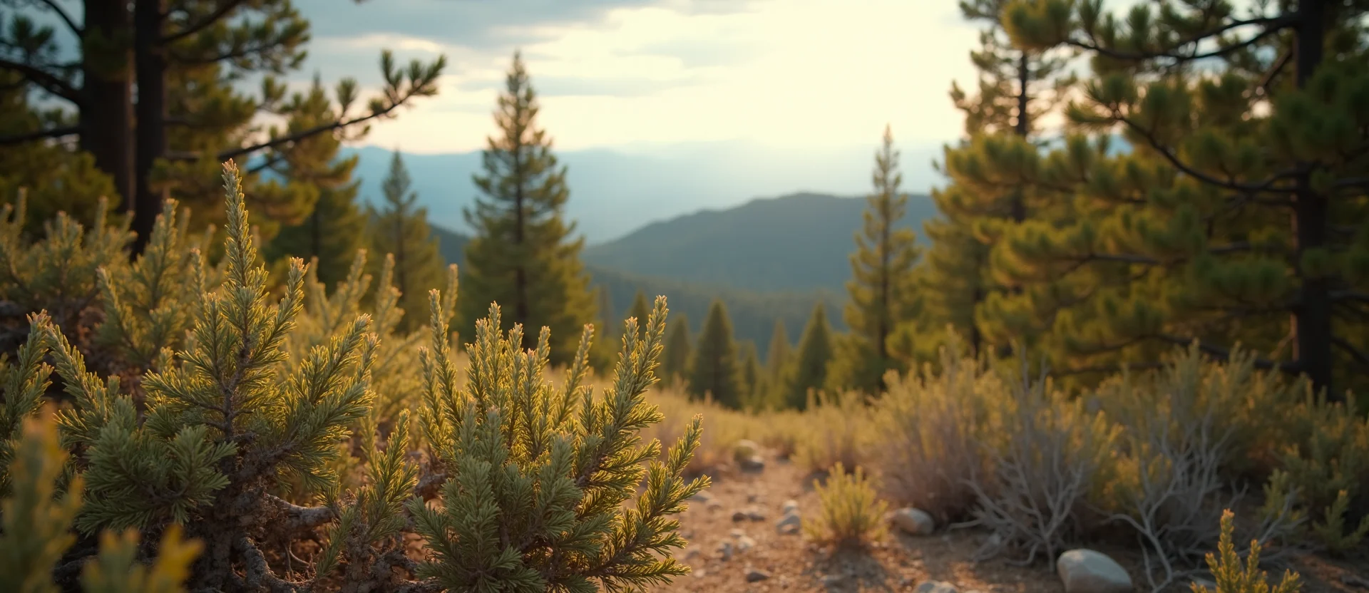 Symbolizing Stability/Peak: A local Bitterbrush distant Sierra horizon. - AI Generated