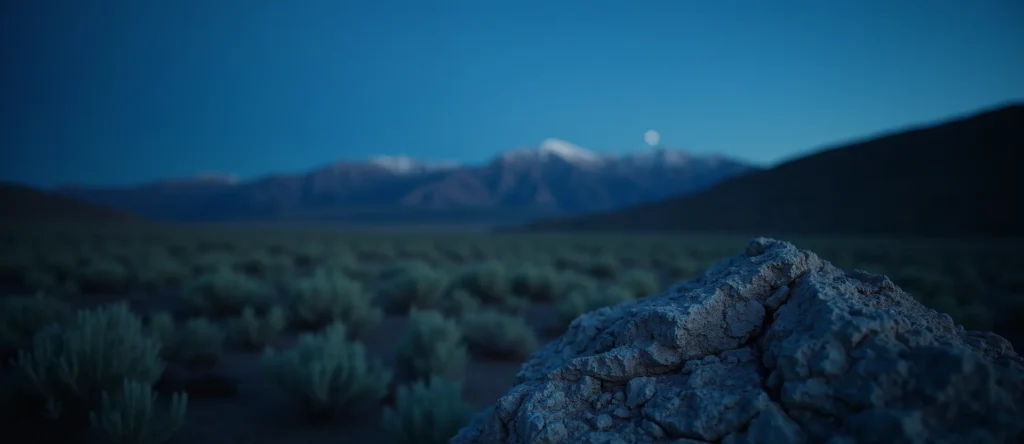 Symbolizing Stability/Peak: A local Sagebrush (Artemisia tridentata) distant Sierra horizon. - AI Generated